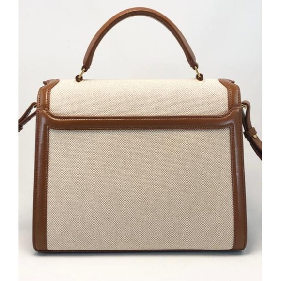 SAINT LAURENT Cassandre Leather And Canvas Satchel - Picture 3 of 12